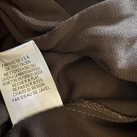 Women’s Diane Von Furstenberg Solid Brown V-Neck Collared Tie Wrap Dress - Picture 9 of 10